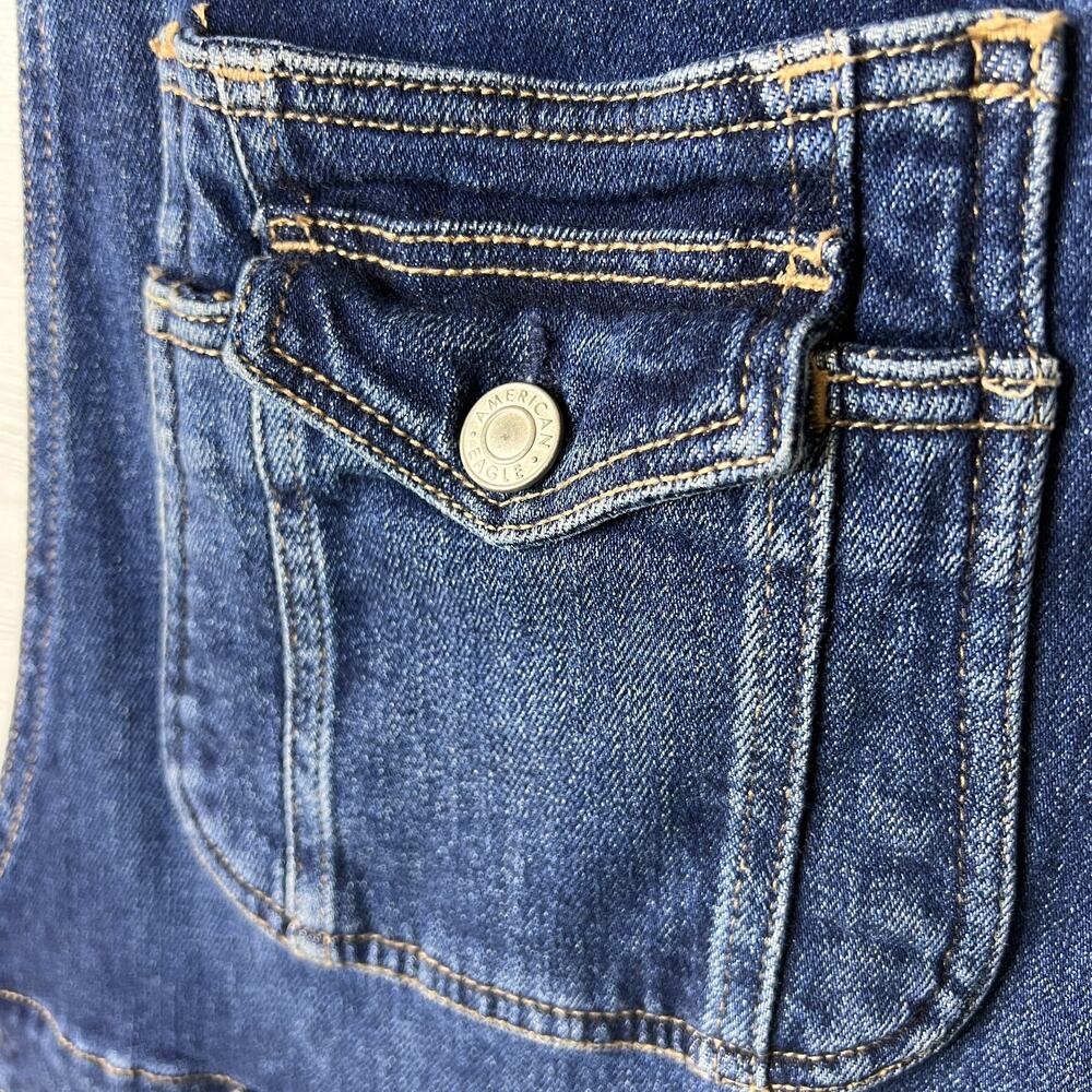 American Eagle Overalls Womens Size XS Tom Girl Stretch Cotton Blend Dark Wash - Picture 8 of 16